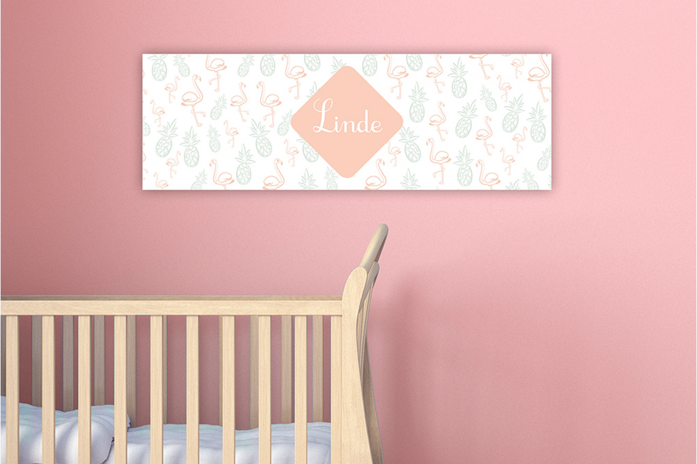 Flamingo en ananasjes